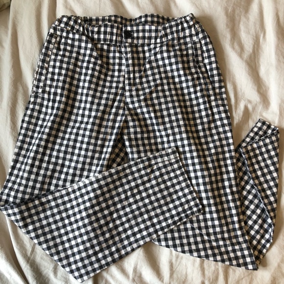 One Size Checkered Cropped Brandy Melville Pants - Picture 2 of 4